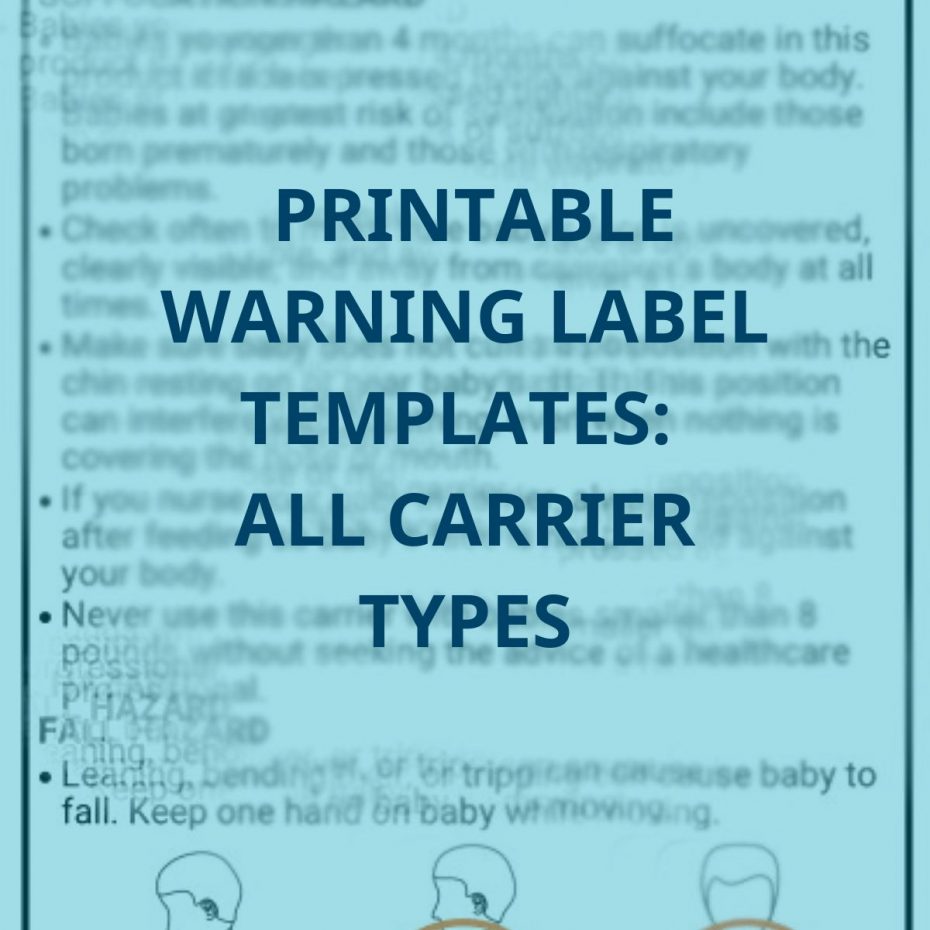 PDF Template Warning labels for babywearing products (all carrier types)